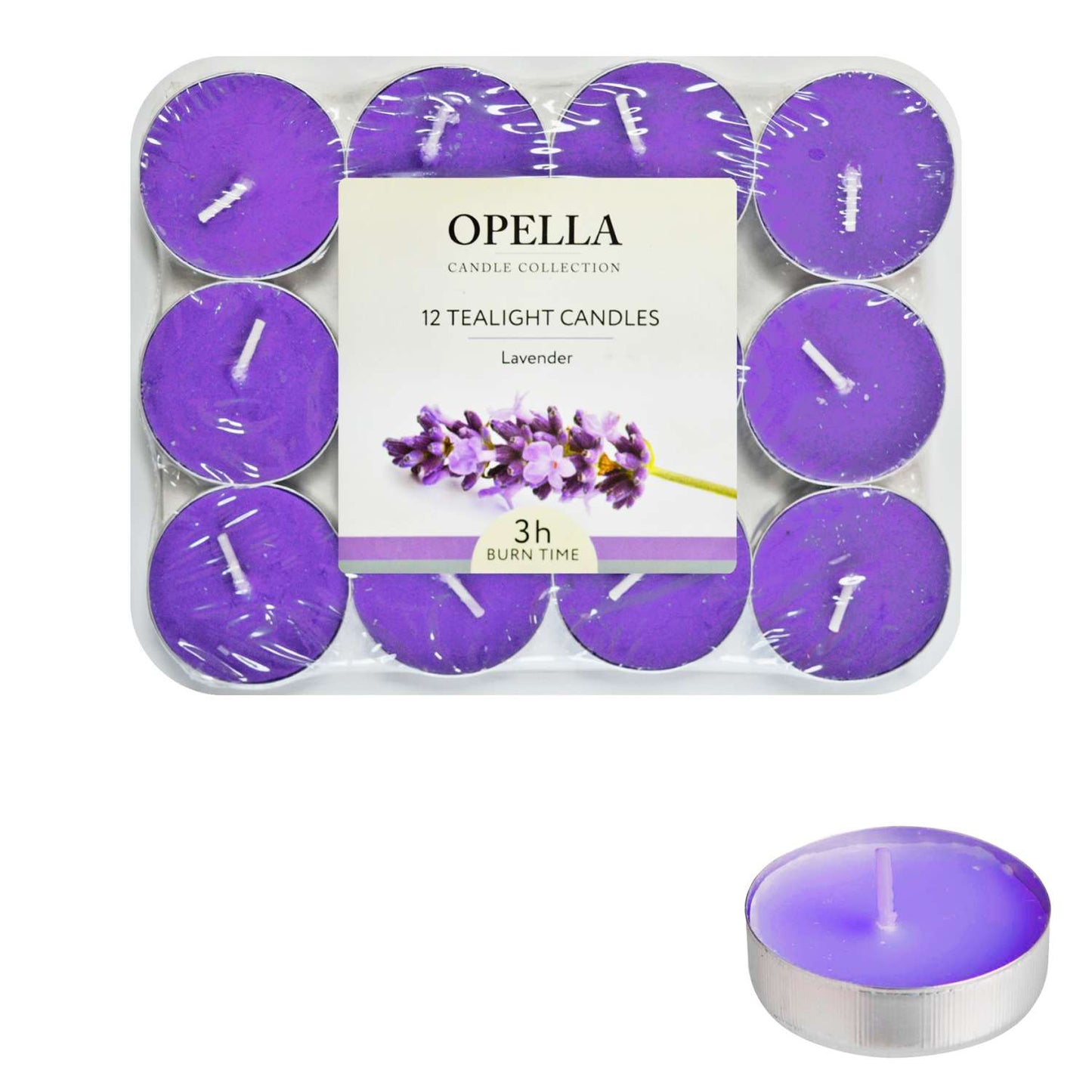 Opella Lavender Scented Tealight Candles 12pk