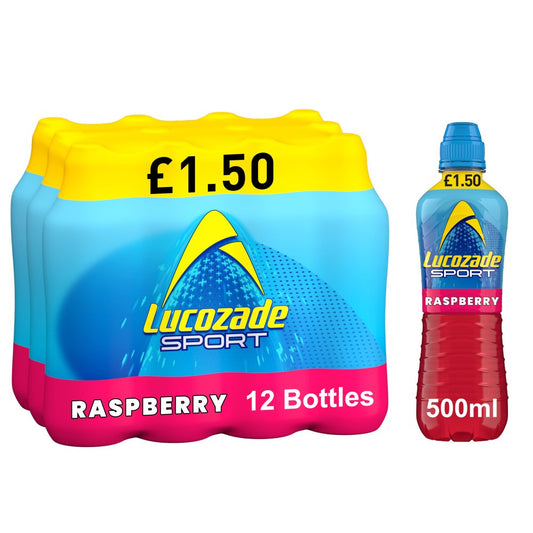 Lucozade Raspberry 500ml | Fruity Energy Drink