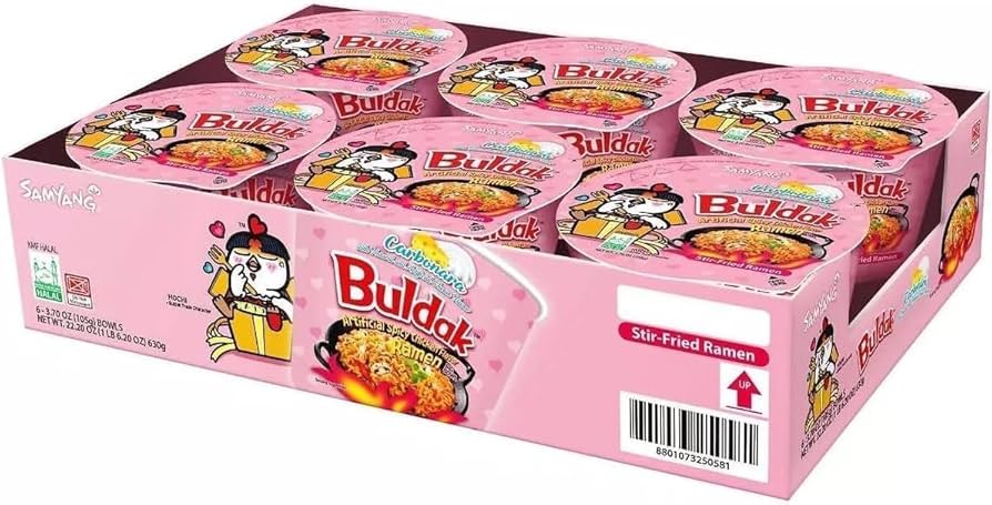 Buldak Carbonara Noodle Bowl 105g – Spicy Korean Instant Noodles