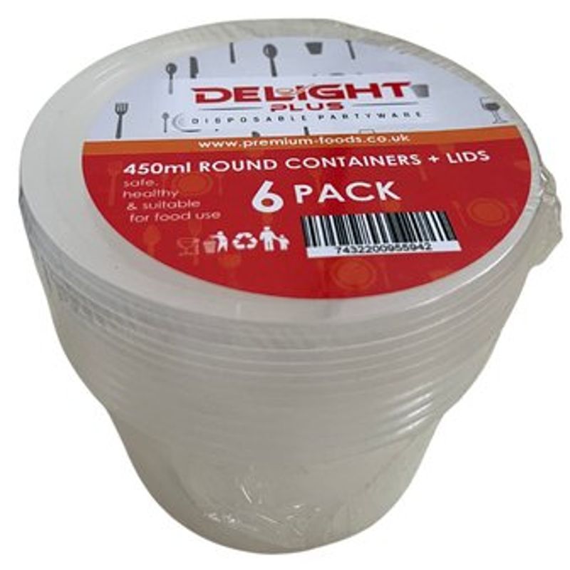 Round Microwave Container/Lids 450ml