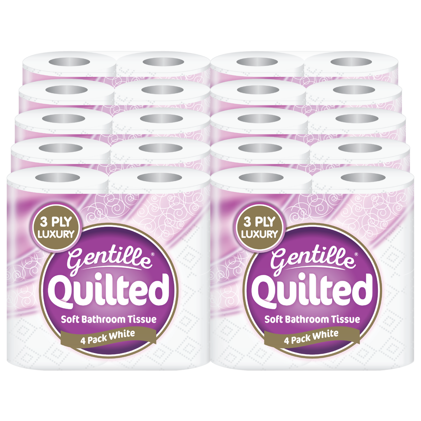 TR Gentille Quilted 4 Pack - White (10x4)