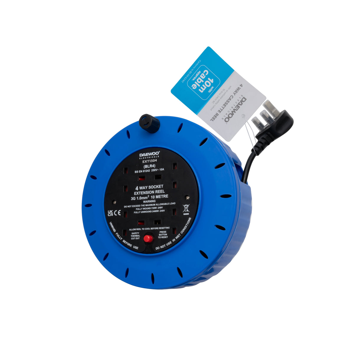 4 Gang 10M Extension Reel - 1150