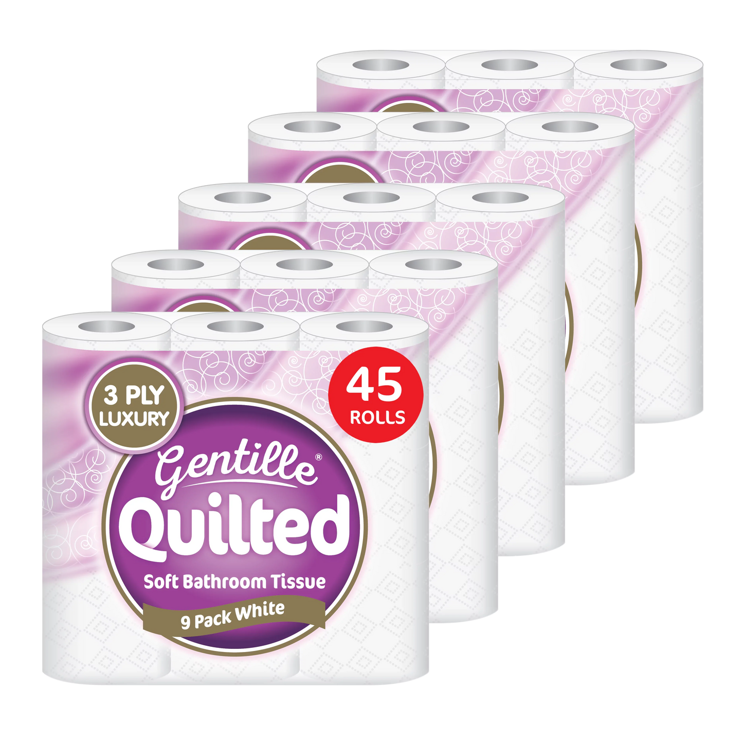 Nova Gentille Quilted 3 Ply Toilet Roll 9 Rolls