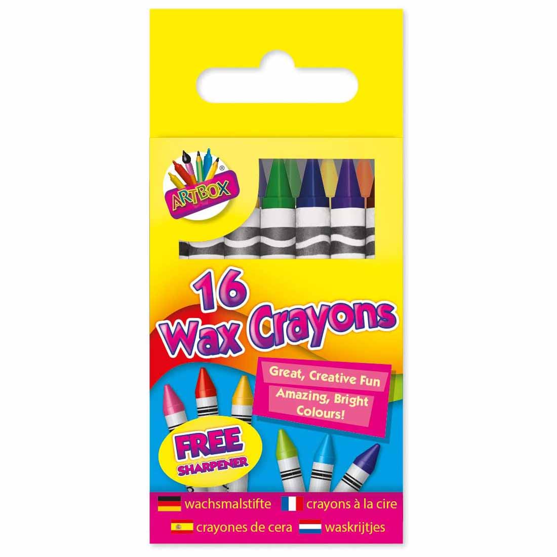 16 Wax Crayons in Hanging Box by Artbox