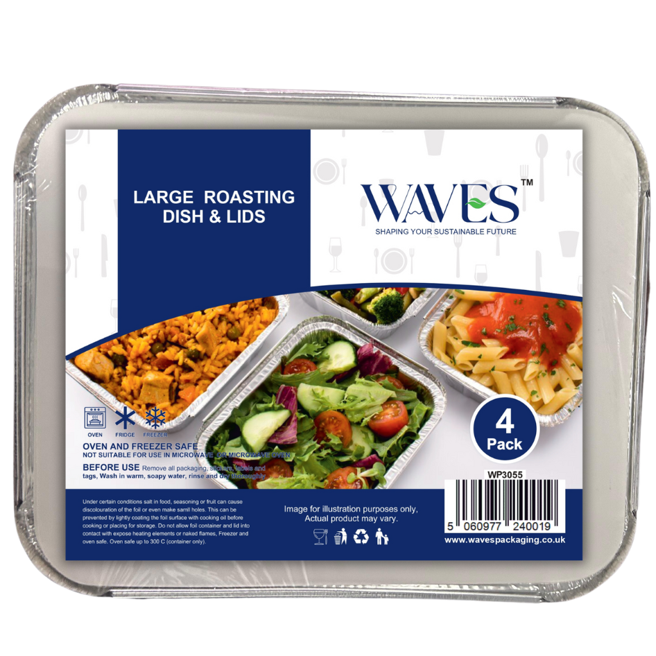 Large Roasting Dish + Lids 4 Pack