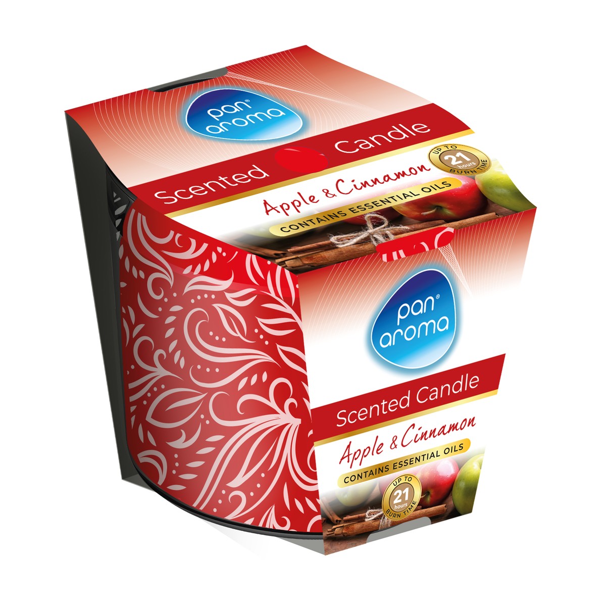 Pan Aroma Printed Glass Candle Apple & Cinnamon