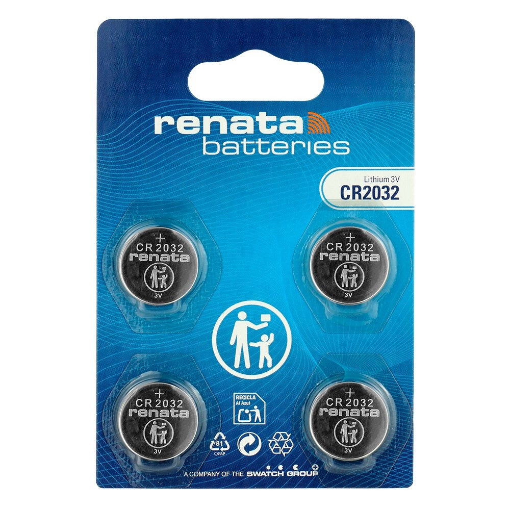 Renata CR2032 3V Lithium Coin Battery 4 Pack