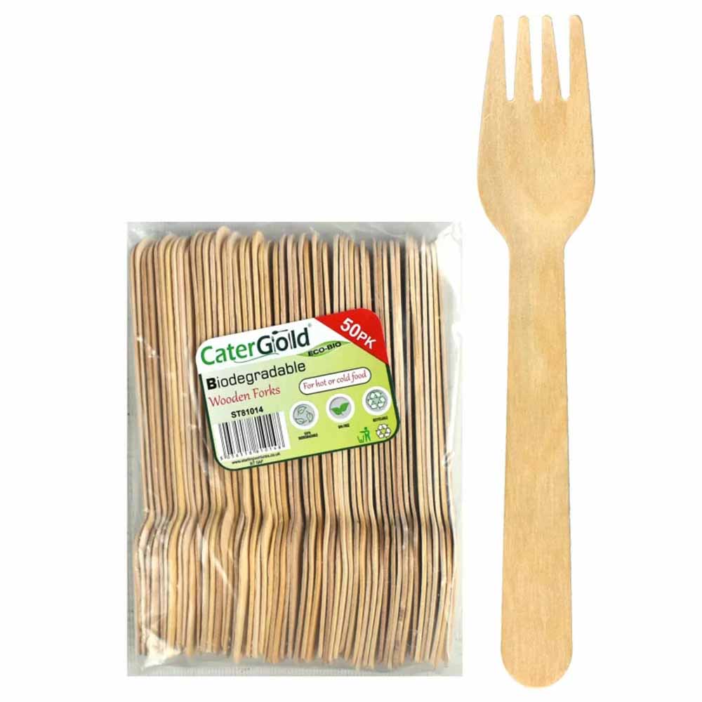 Eco-Bio Wooden Forks 50s