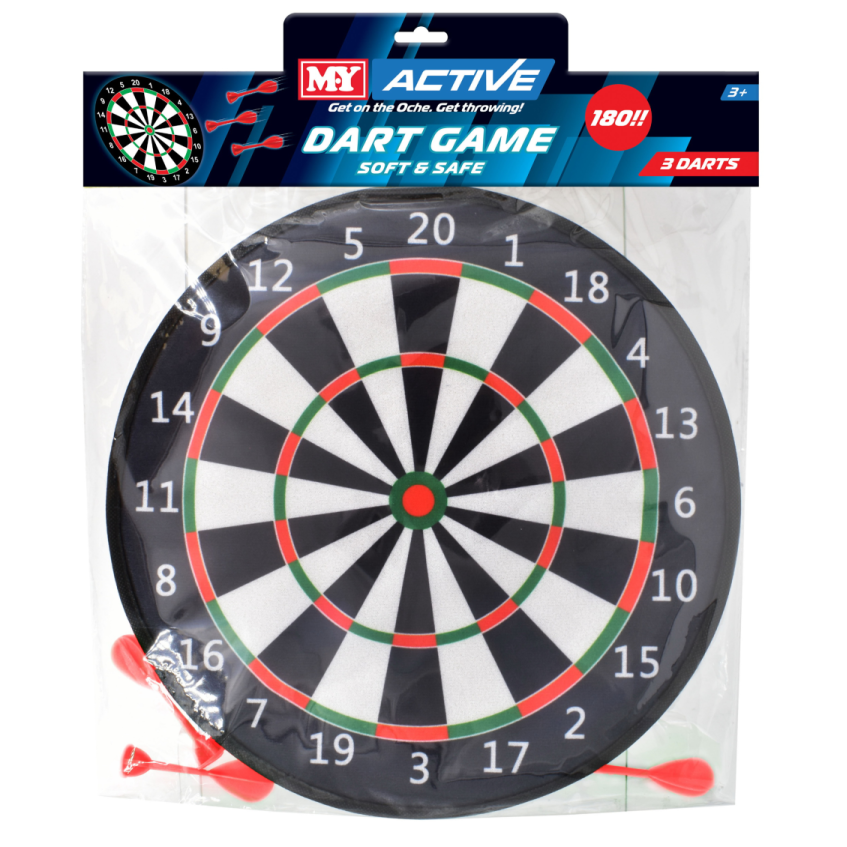 Hook & Loop Dartboard With 3 Darts 35.5cm