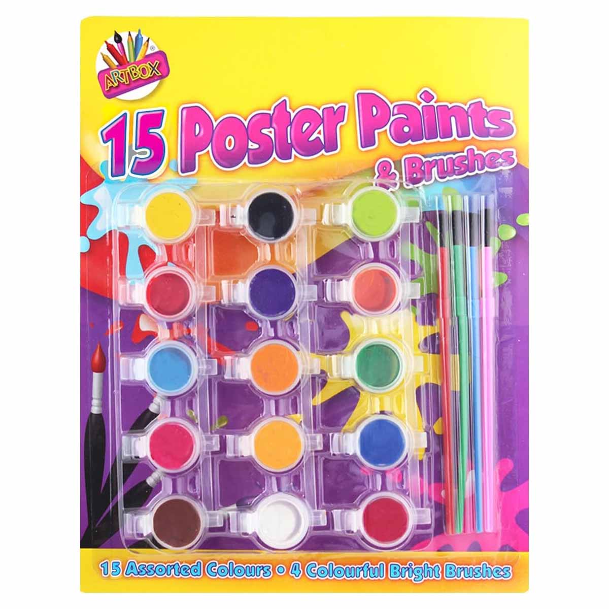 15 Poster Paints & Brushes by Artbox