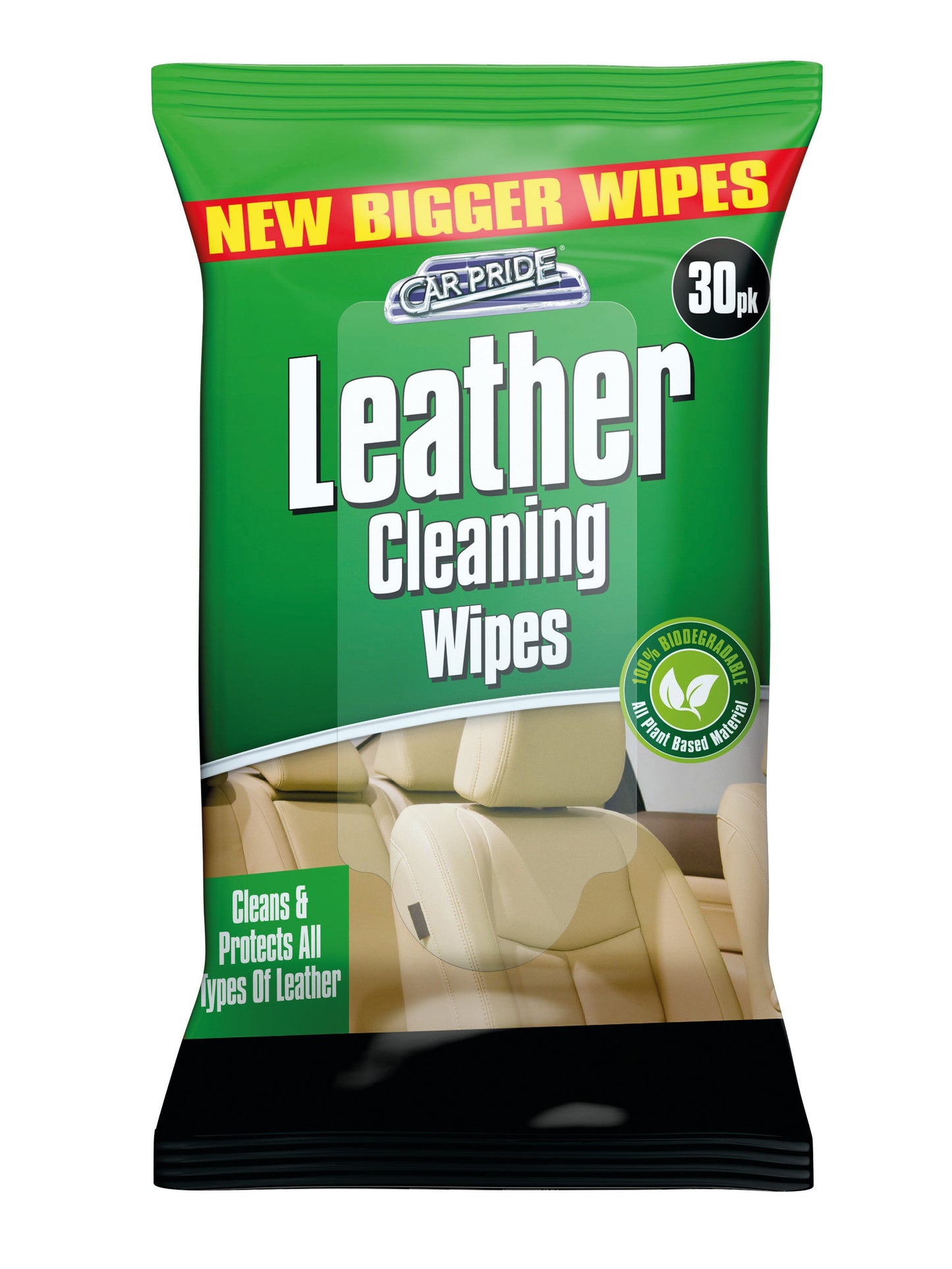 Leather Cleaning Biodegradable Wipes 30pk
