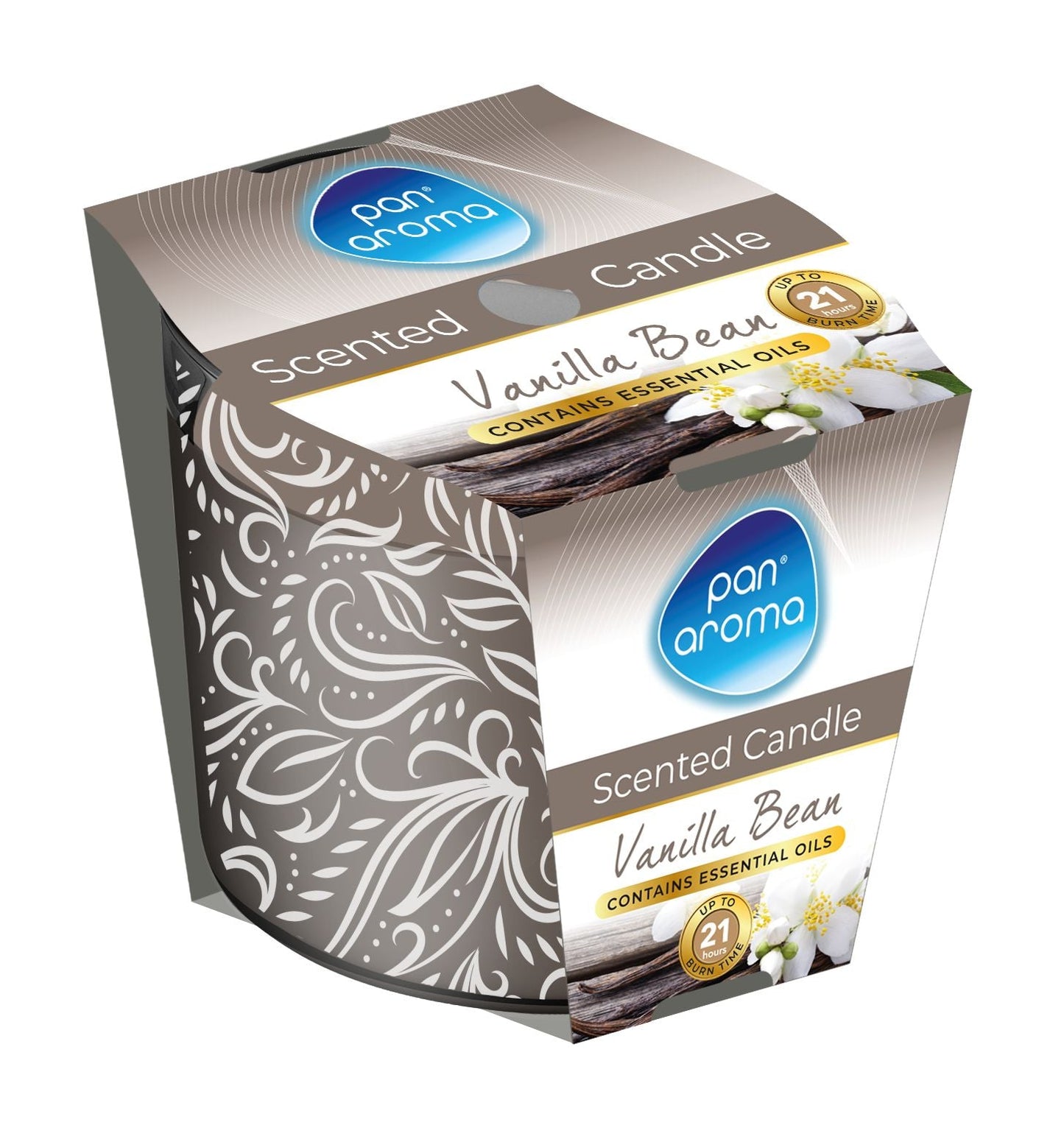 Printed Glass Candle Vanilla Bean