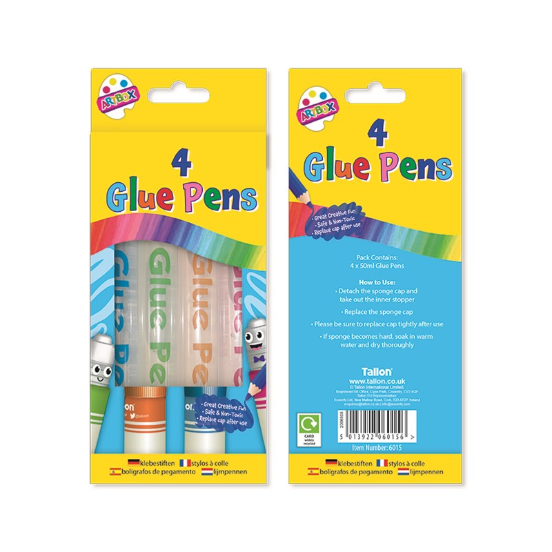 4 x 50ml Water Based Glue Pens