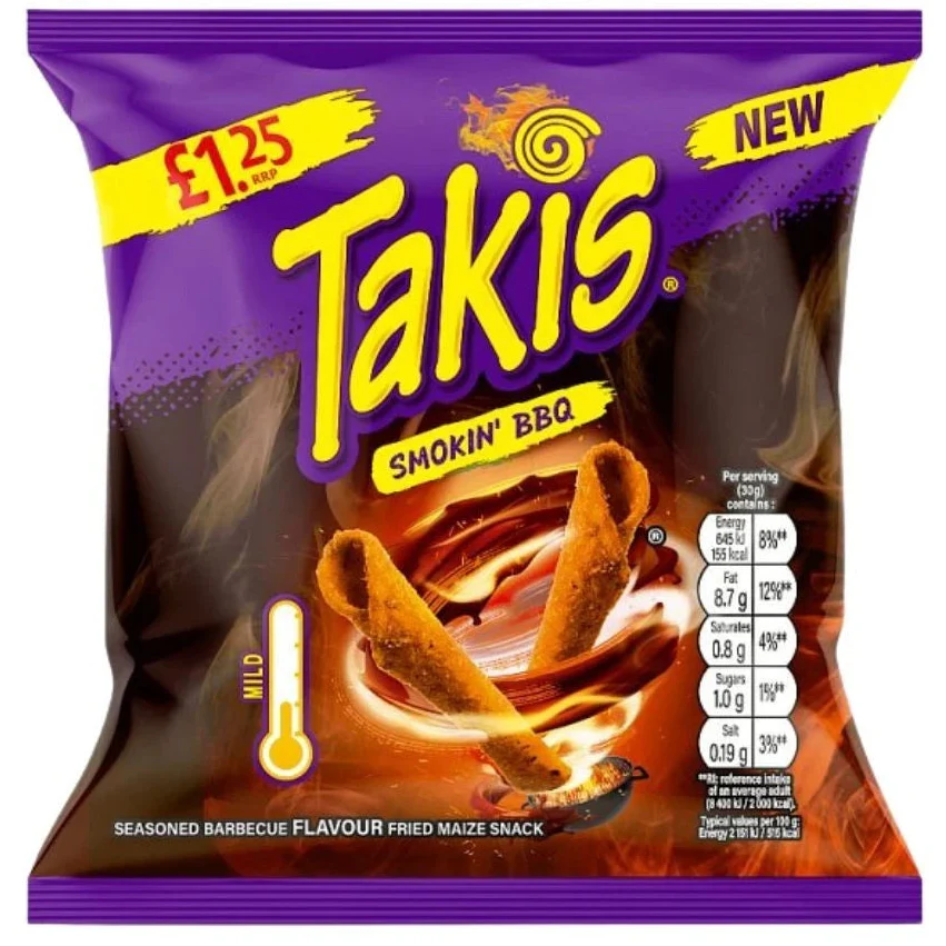 Takis Smokin BBQ Corn Snack 55g – Crunchy BBQ Flavour Crisps