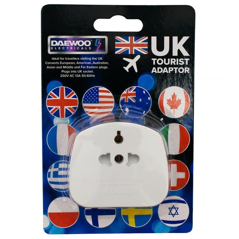 UK Tourist Adaptor Blue Packaging - 140