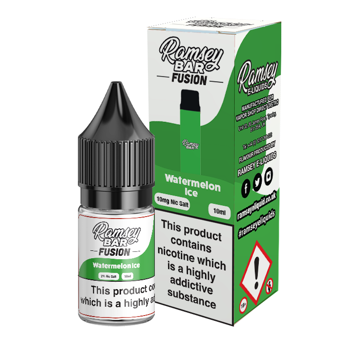 Ramsey Bar Fusion Watermelon Ice 10ml Nic Salt