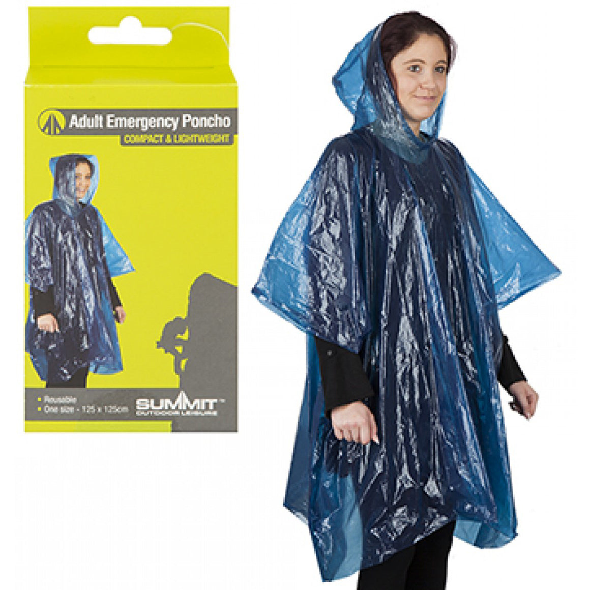Summit Adult Emergency Rain Poncho in Pouch