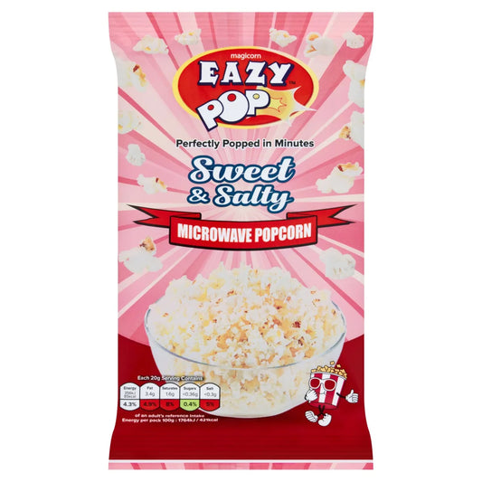 Eazy Pop Salted Microwave Popcorn 85g – Classic Salted Snack