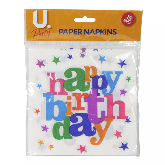 Birthday Napkins 15pk