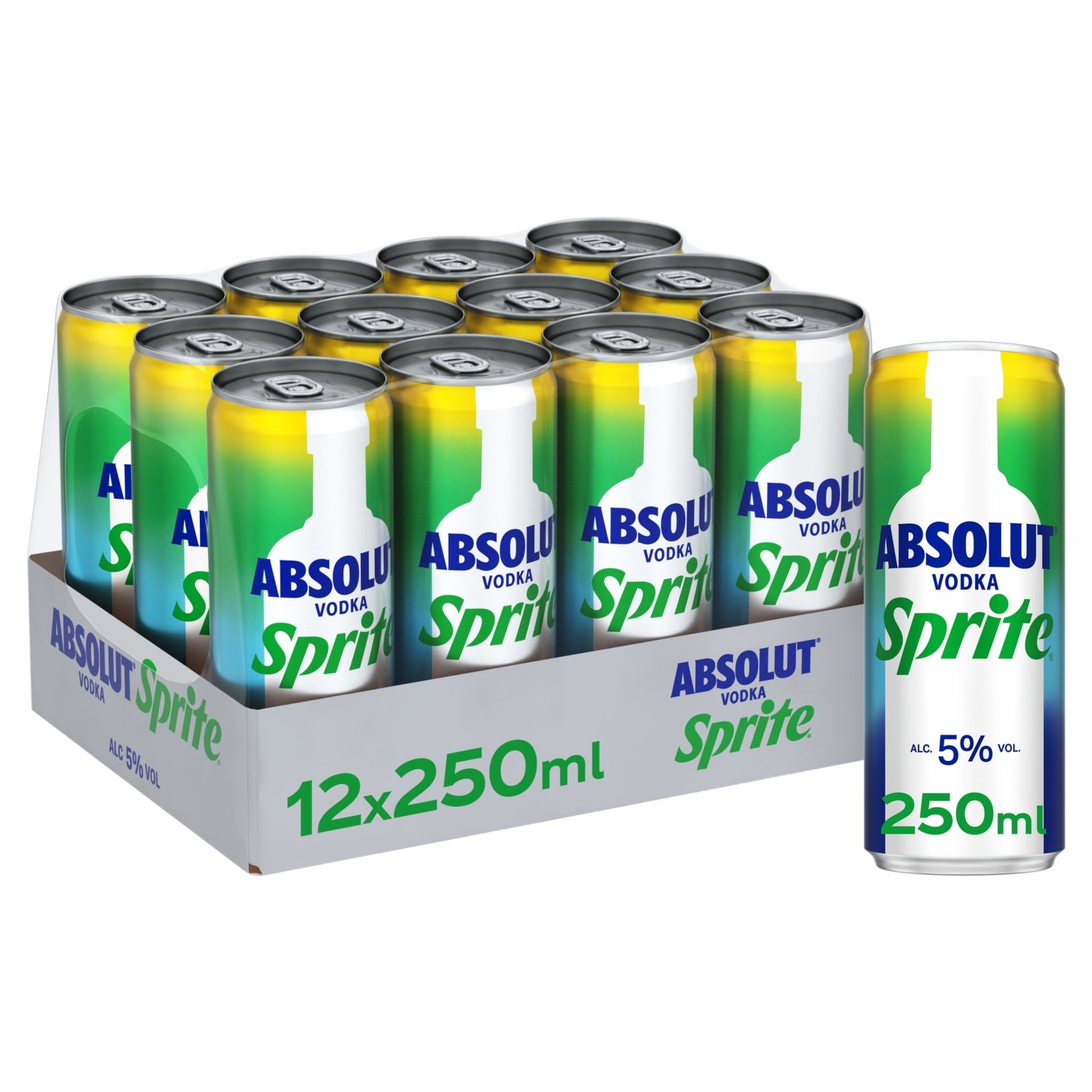 Absolut Vodka & Sprite 12 x 250ml PM £2.29