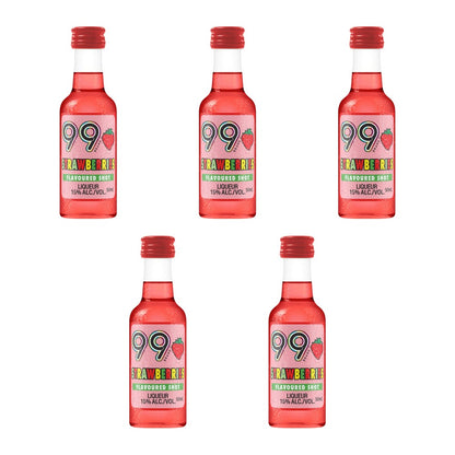 99 Brand Strawberries Liqueur 5cl Shot, Pack of 5