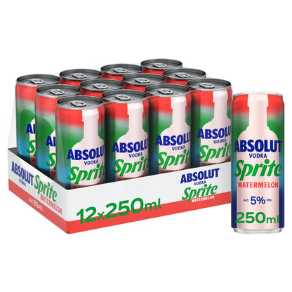 Absolut Vodka & Sprite Watermelon 12 x 250ml PM £2.29
