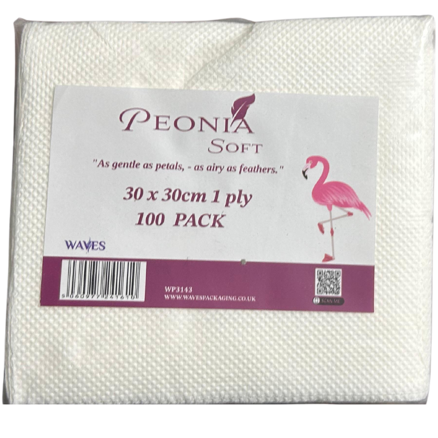 30x30cm Paper Napkin 1 Ply 100 Pack