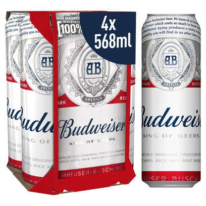 Budweiser Lager Beer Cans 568ml