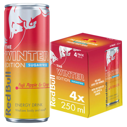 Red Bull Energy Drink Sugar Free Winter Edition Fuji Apple & Ginger 250ml