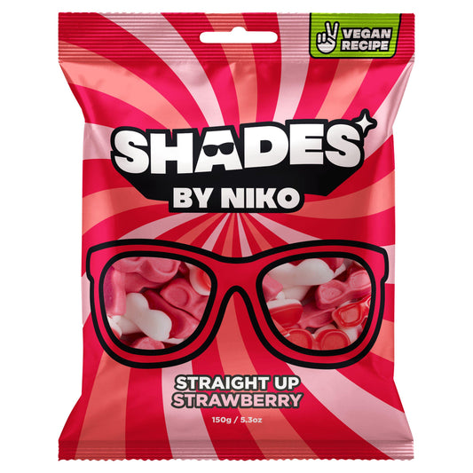 Shades by Niko Straight Up Strawberry Flavour Sweets 18 x 150g