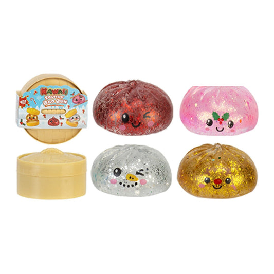 Christmas Glitter Maltose Dumpling Squishy 8.5cm (Assorted) single
