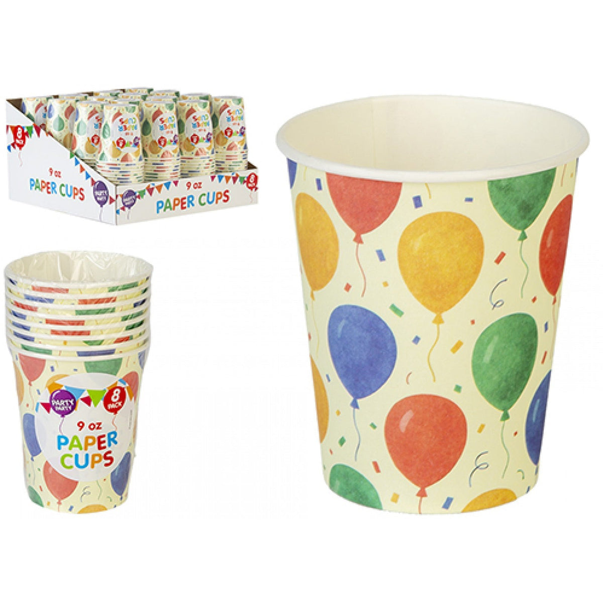 Party Party 9oz Paper Cups 8 Pack