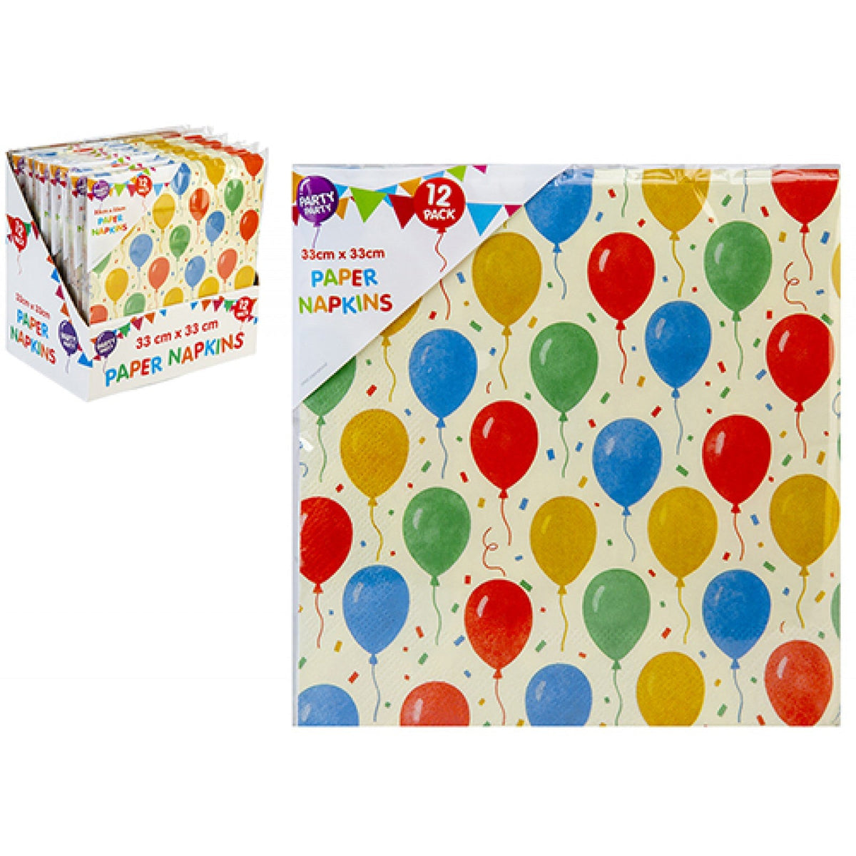 Party Party 3 Ply Paper Napkins 33cm 12 Pack