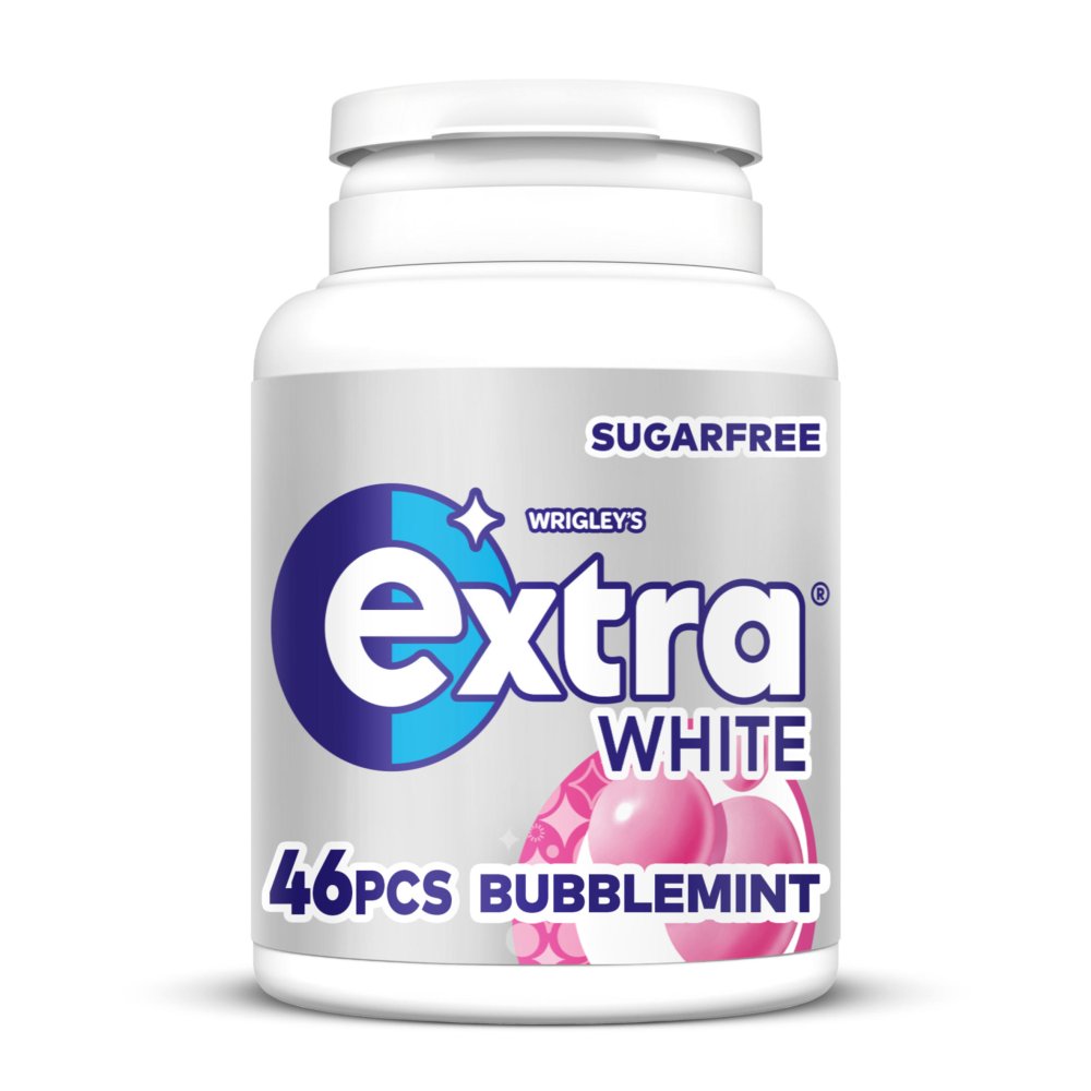 Extra White Bubblemint Gum Bottle 6 x 46pcs