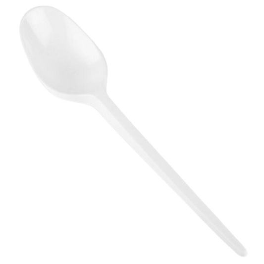 Reusable Plastic Spoons White 80pk