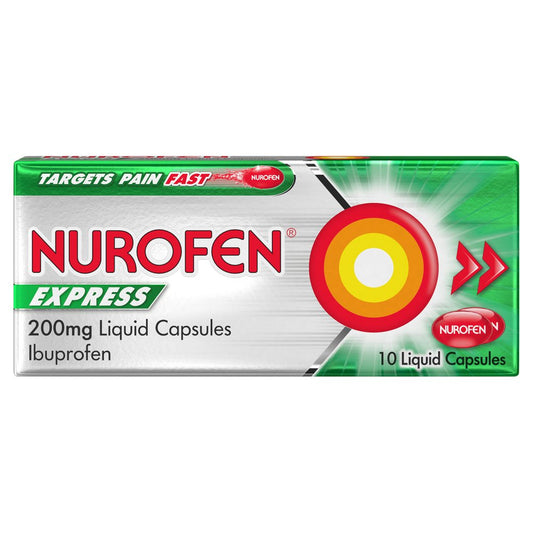 Nurofen Express 200mg Liquid Capsules 10 Capsules