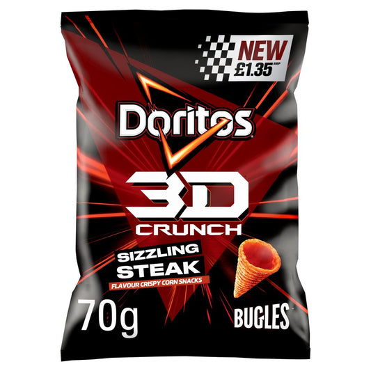 Doritos 3D Steak Crunch Sizzling Crisps 70g
