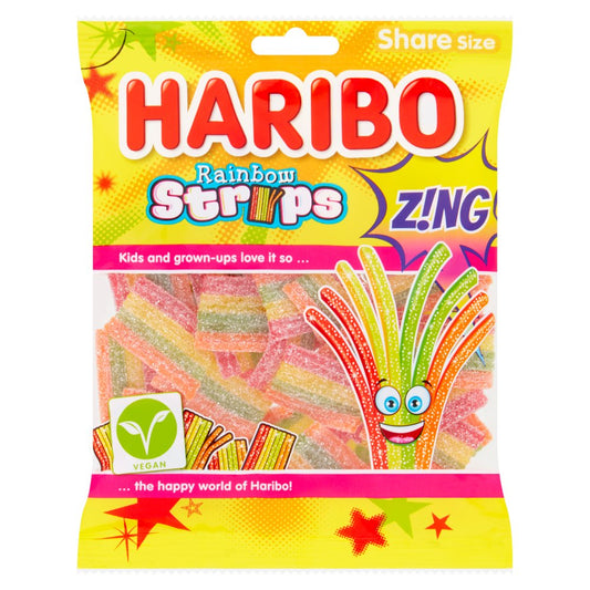 Haribo Rainbow Strips Zing Share Bag 130g