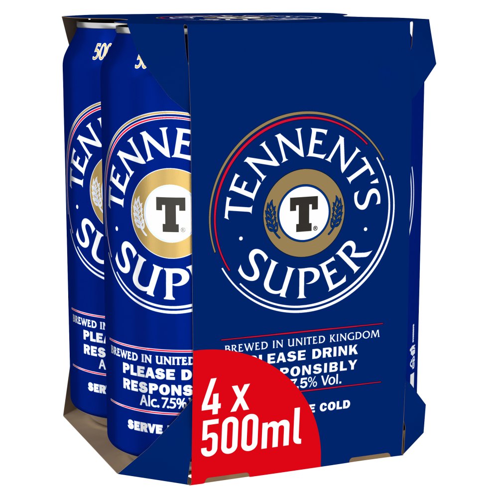 Tennents Super Strong Lager Cans 24 x 500ml