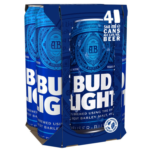 Bud Light Lager Beer Pint Cans 568ml
