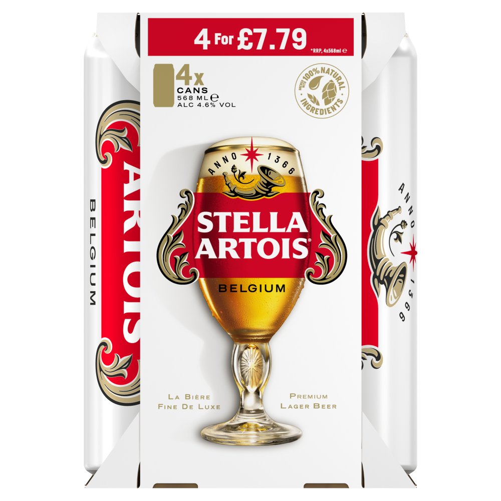 Stella Artois Premium Lager Pint Cans 568ml