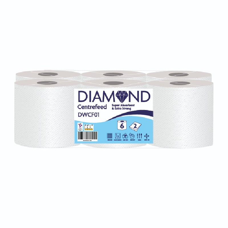 Diamond White Centrefeed Rolls 6pk