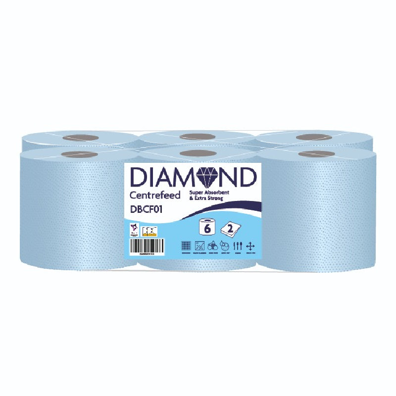 Diamond Blue Centrefeed Roll 6pk