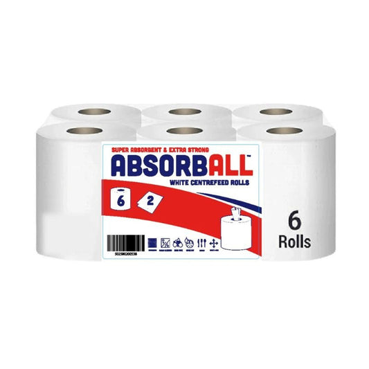 Absorb All White Centrefeed 6 Rolls