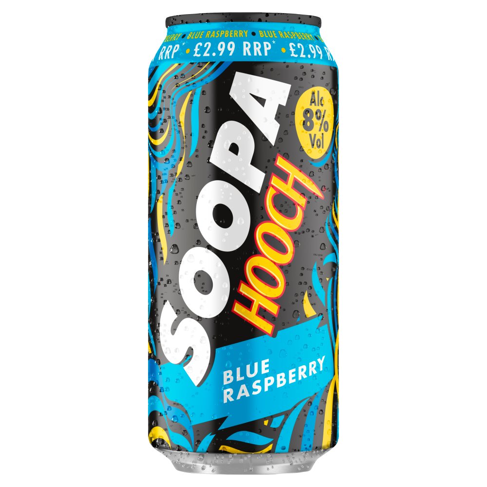 Soopa Hooch Blue Raspberry 8 x 440ml PM£2.99
