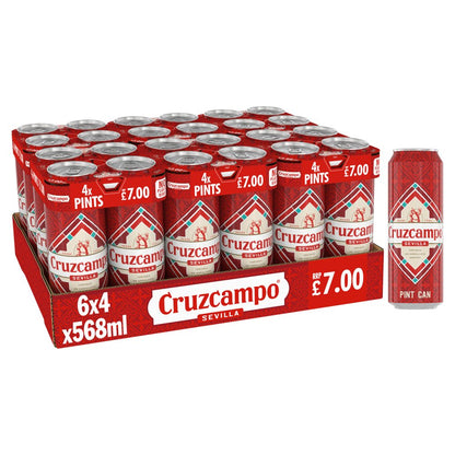Cruzcampo Sevilla Lager Beer Pint Cans 568ml
