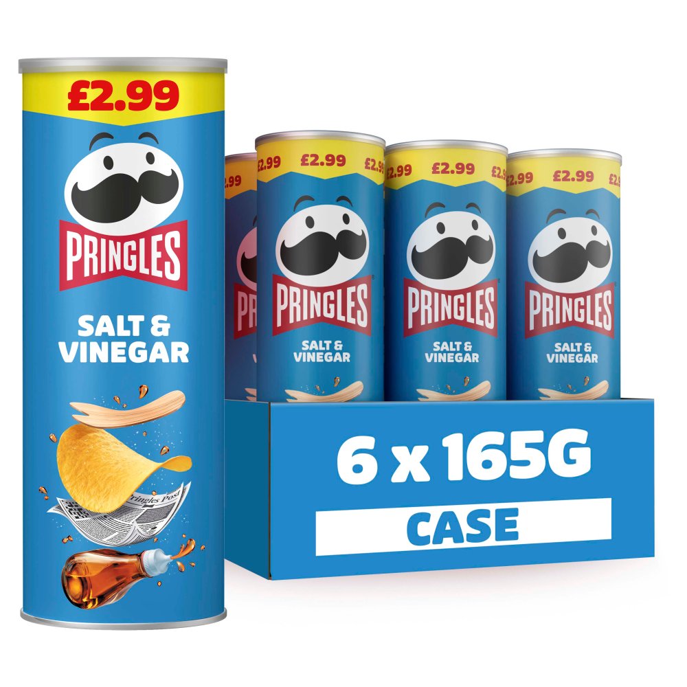 Pringles Salt & Vinegar Sharing Crisps 165g