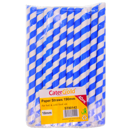 Cater Gold Paper Straws 40pk 10MM