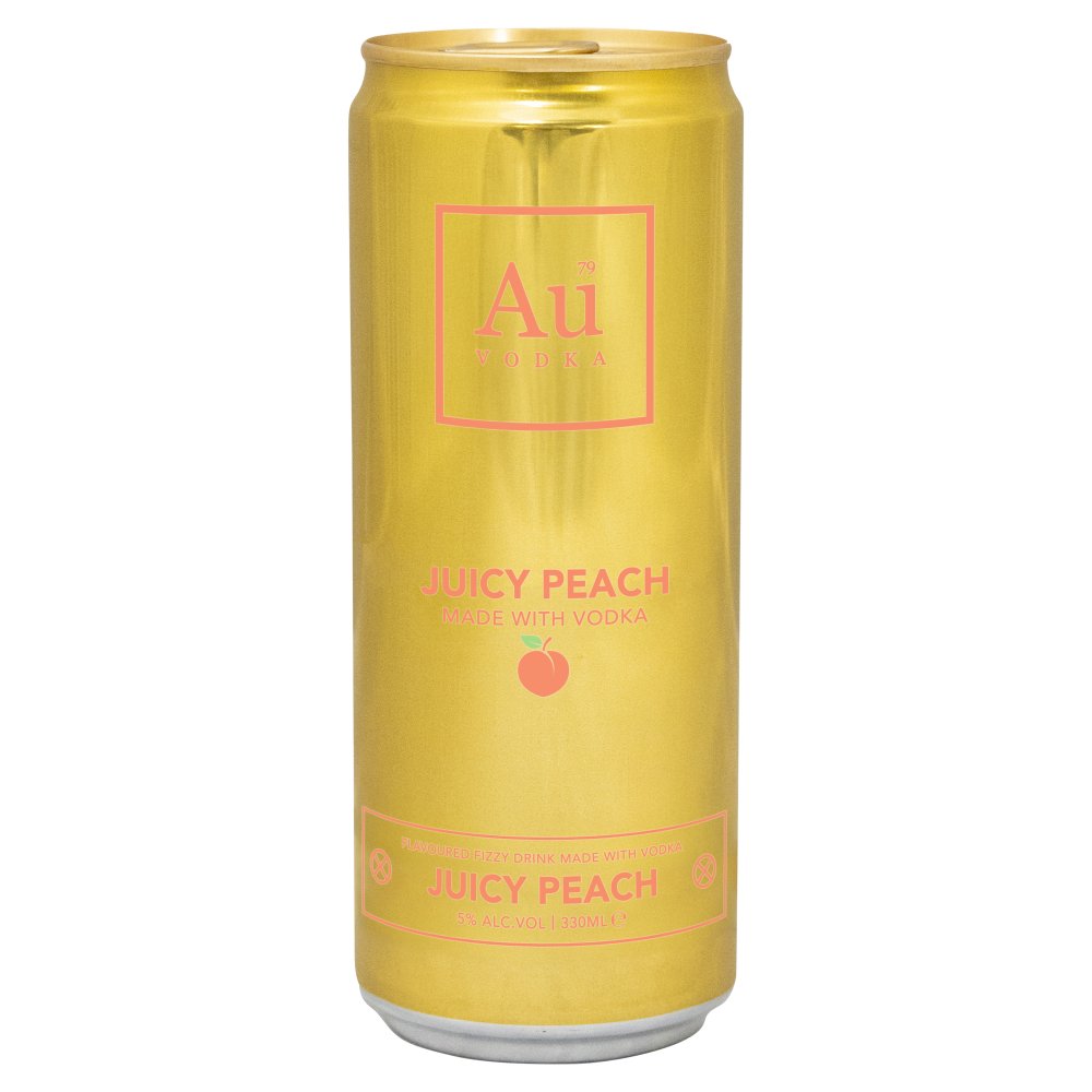 AU Vodka Juicy Peach Pre-Mixed Drink 330ml – Fruity Ready to Drink Can