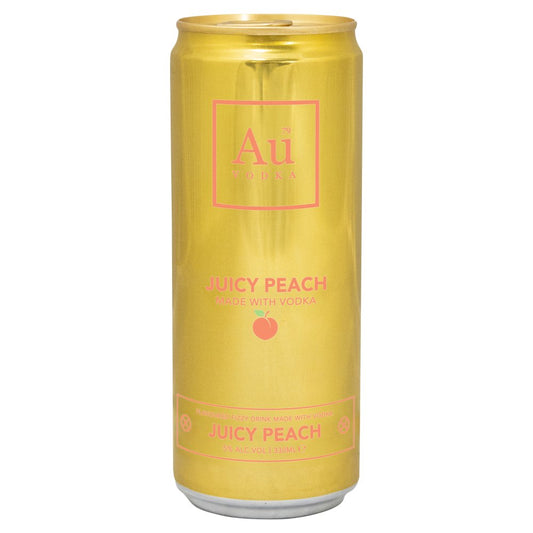 AU Vodka Juicy Peach Pre-Mixed Drink 330ml – Fruity Ready to Drink Can